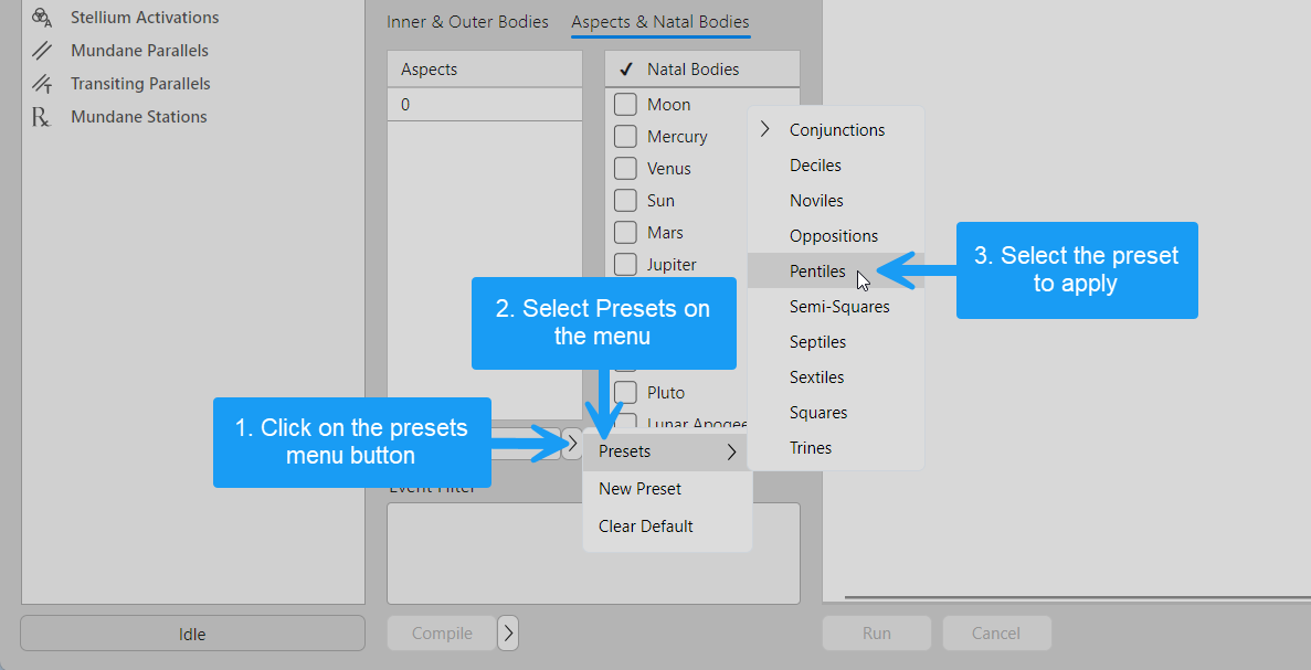 Applying a preset