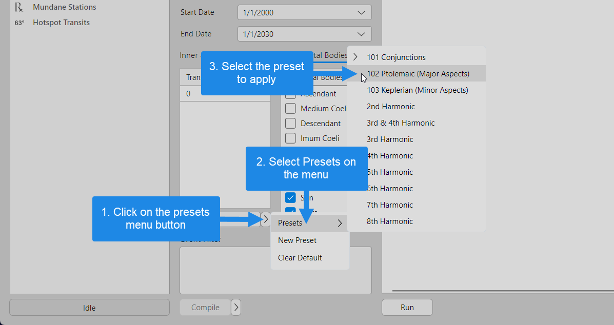 Applying a preset