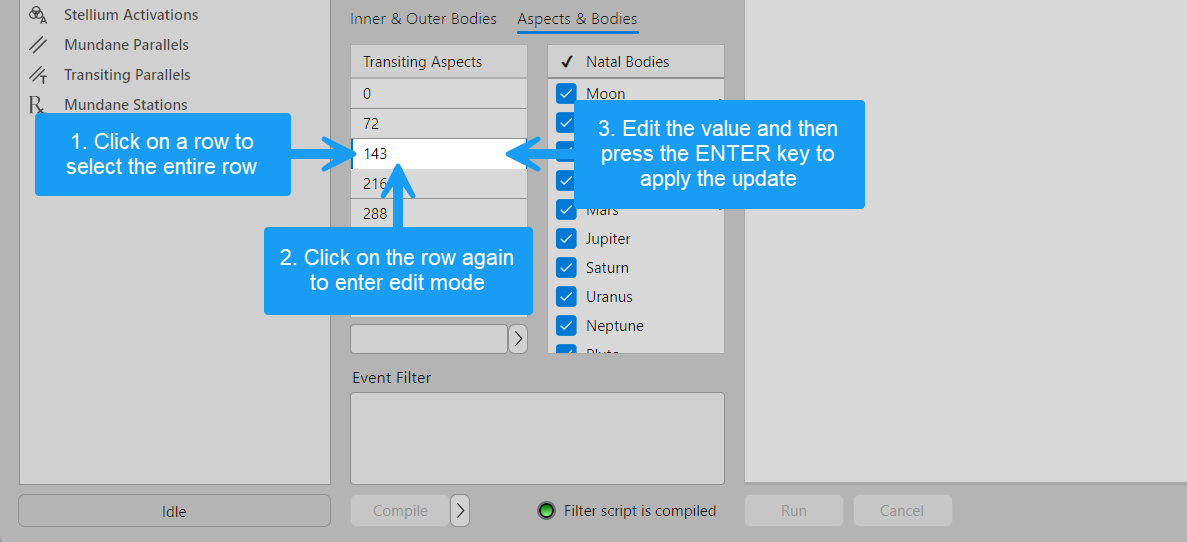 Editing values in numeric tables