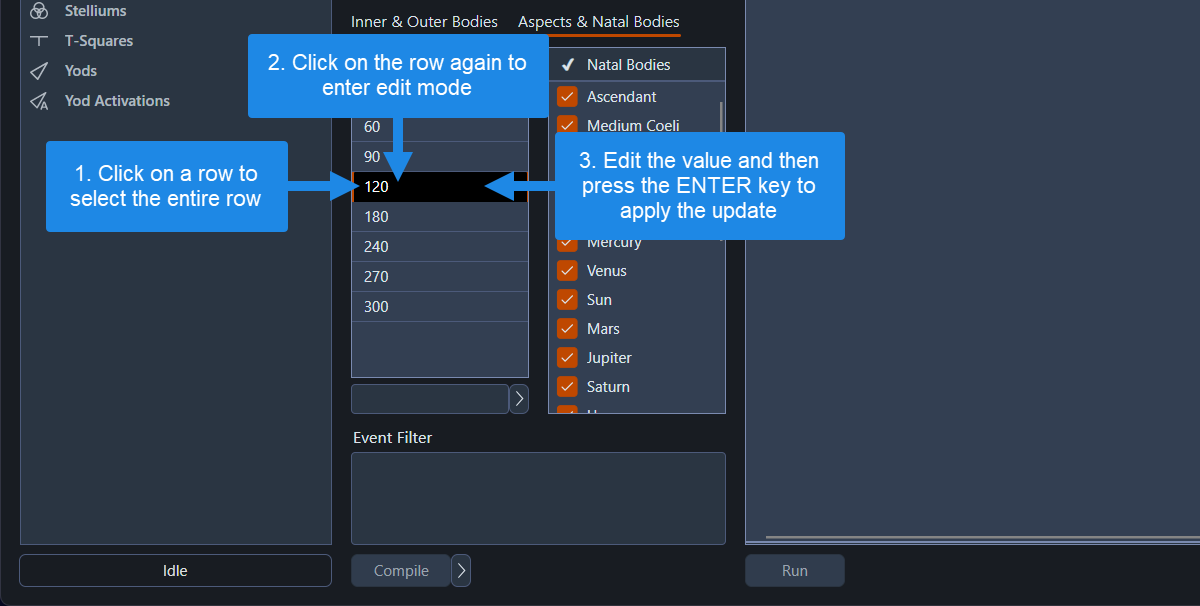 Editing values in numeric tables