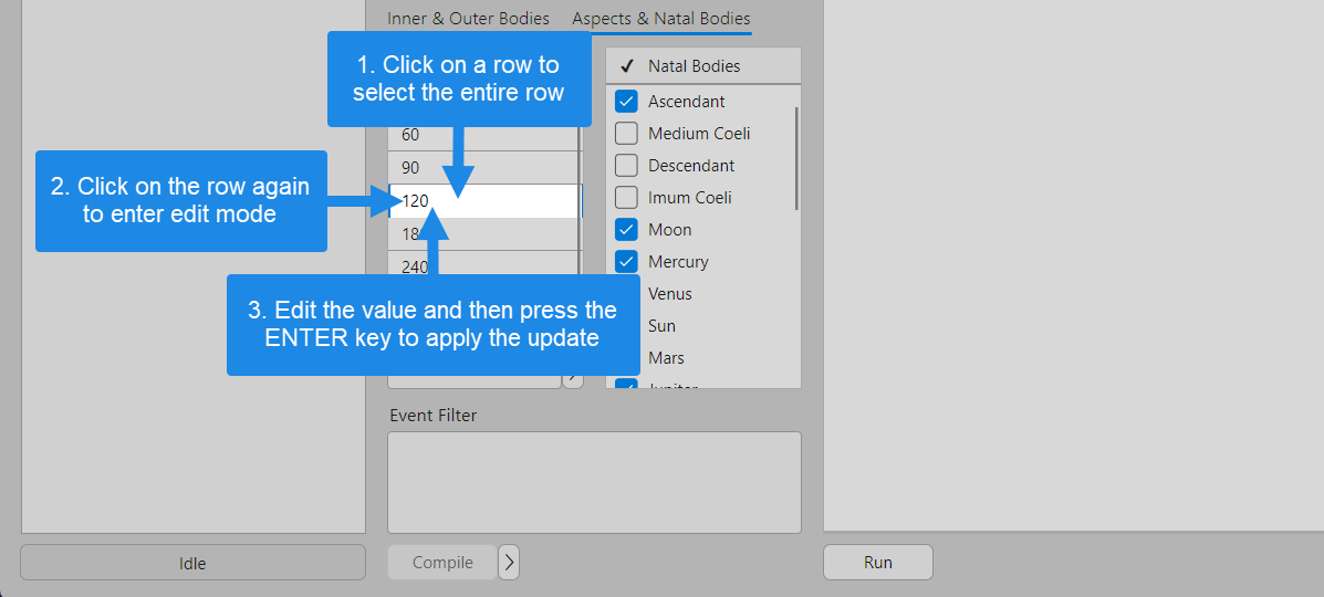 Editing values in numeric tables