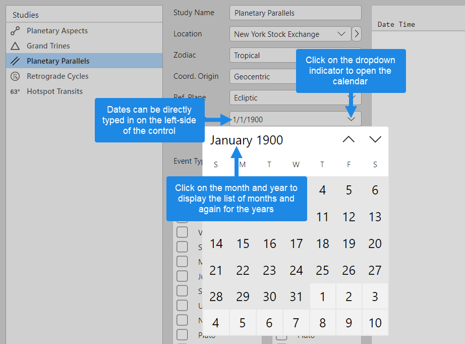 The date control