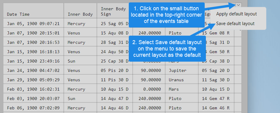 Saving the a layout as the default