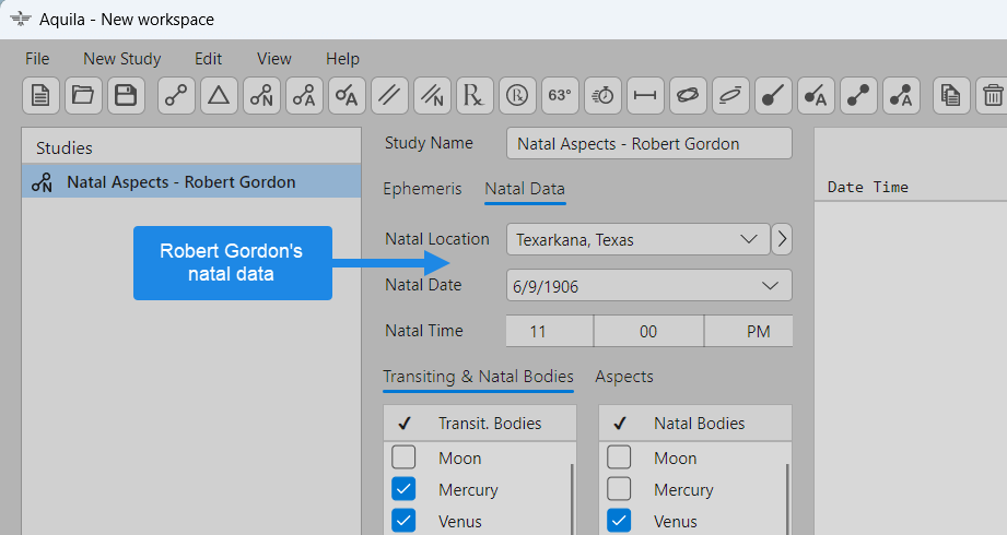The study parameter values for Robert Gordon&#39;s natal data