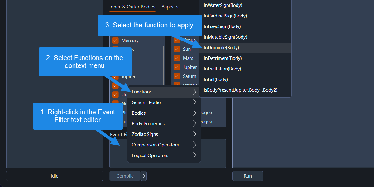 Selecting a Filter Expression Function