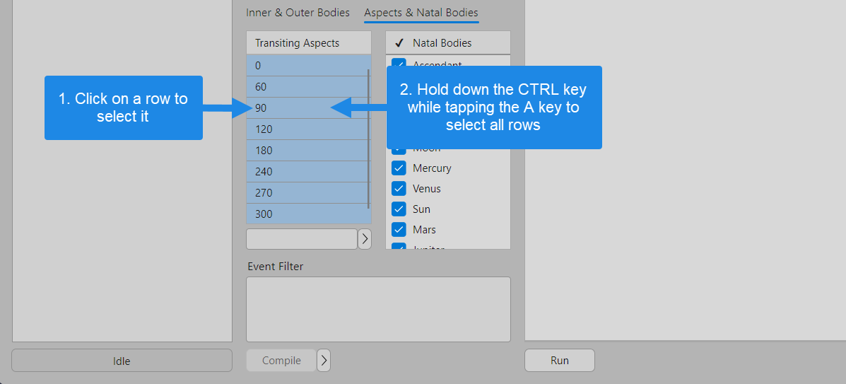 Selecting all rows in numeric tables