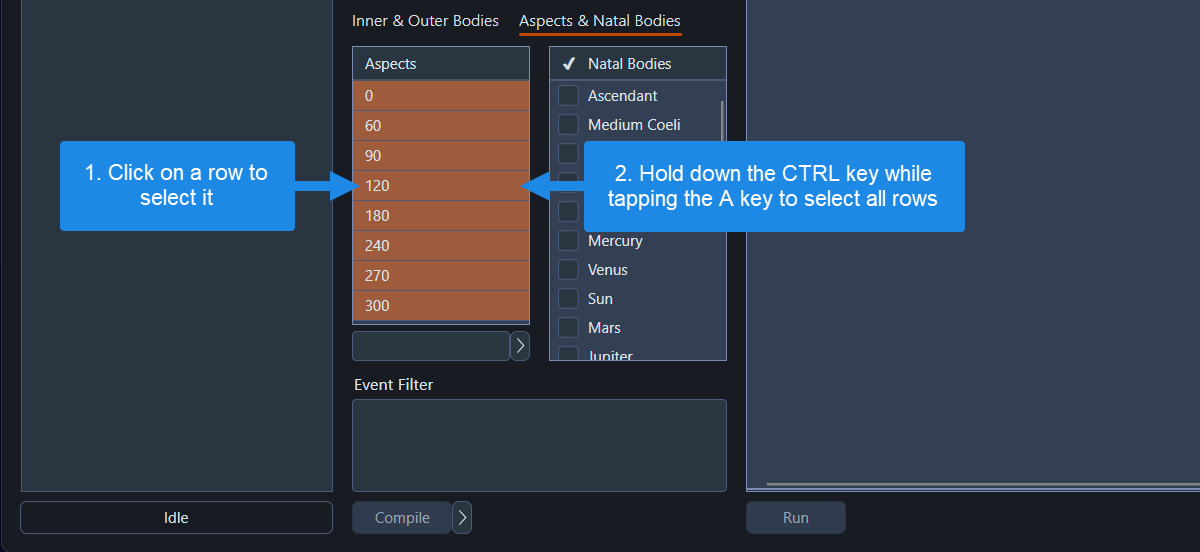 Selecting all rows in numeric tables