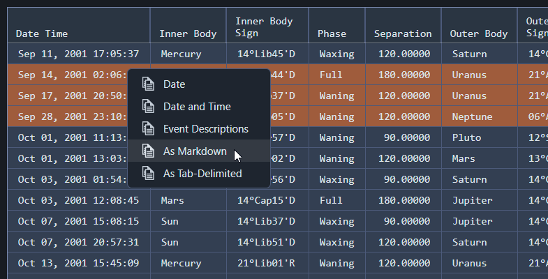 Aquila - Copying Events